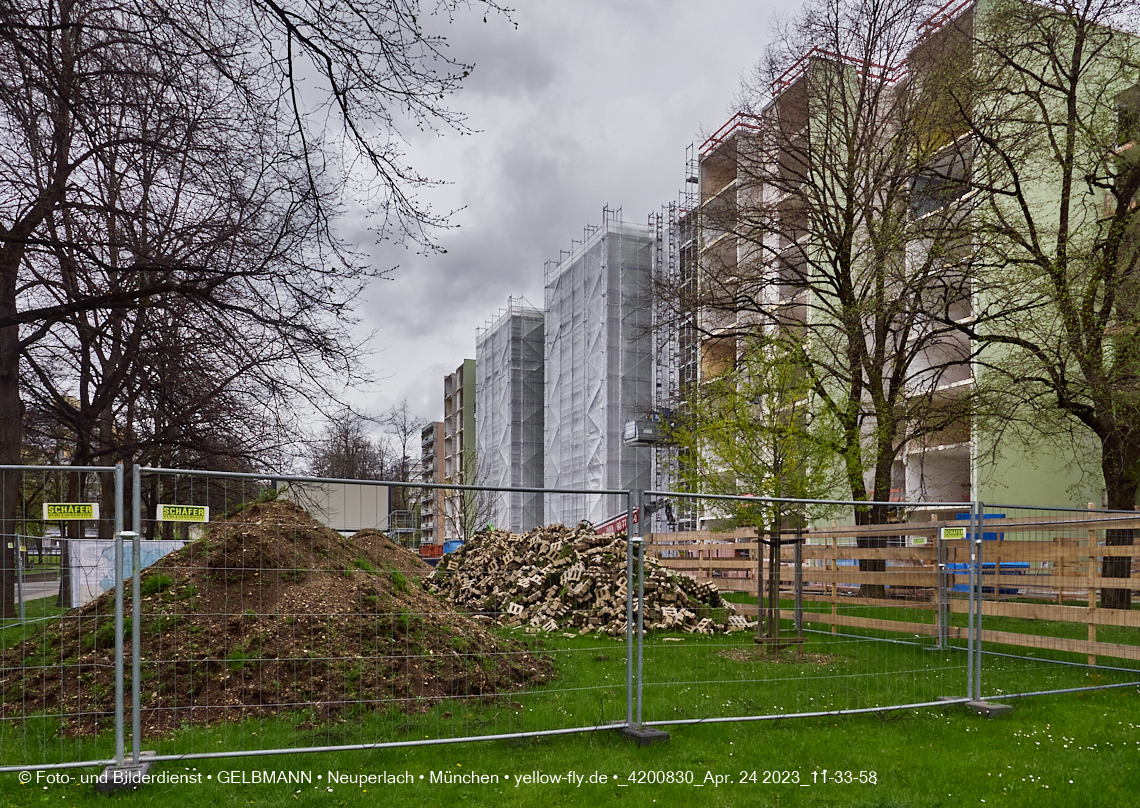 24.04.2023 - Baustelle der Großsanierung Kurt-Eisner-Straße in Neuperlach